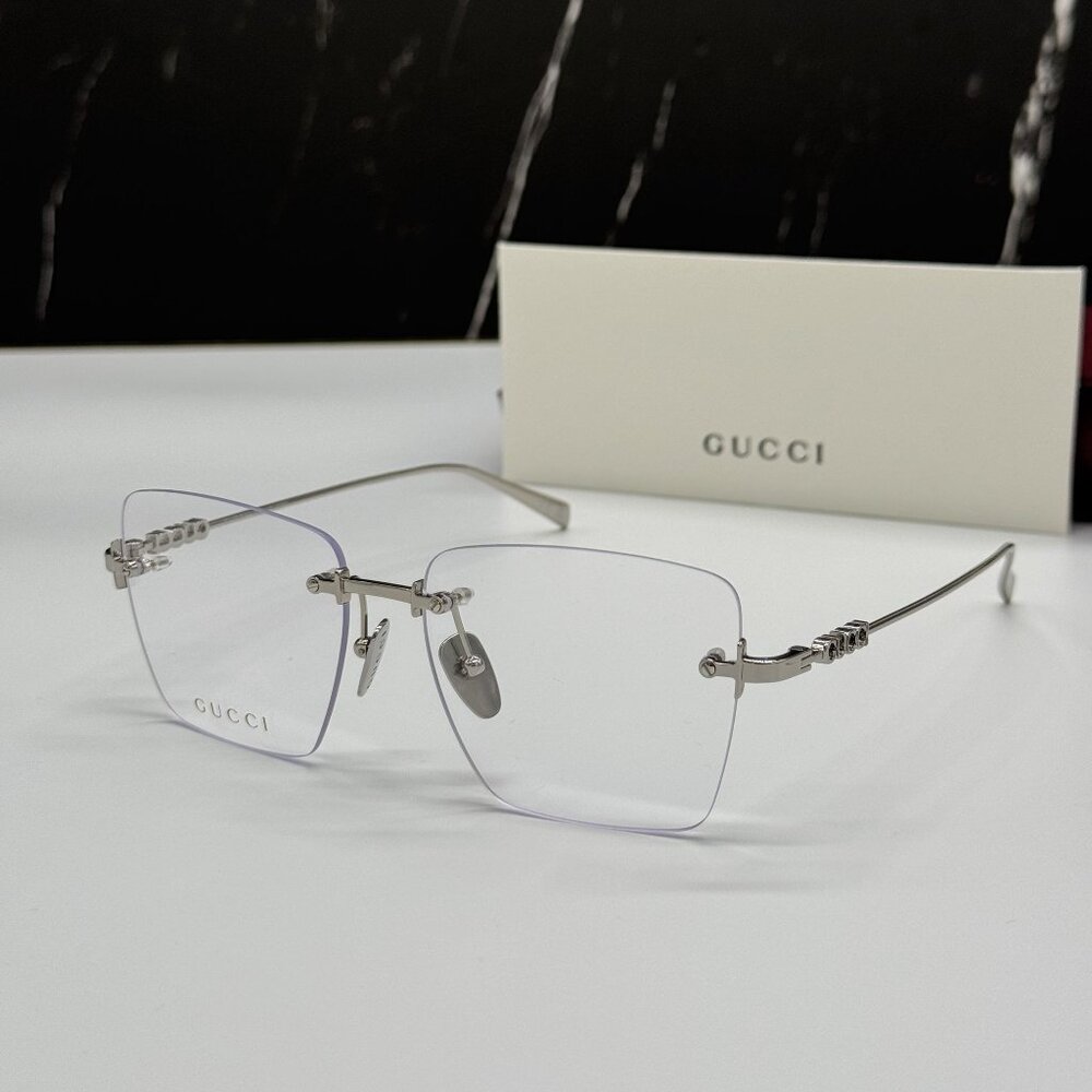 NEW GUCCI EYEGLASSES SILVER WOMEN EYEWEAR GUCCI GG1938O 002 - Picture 2 of 10